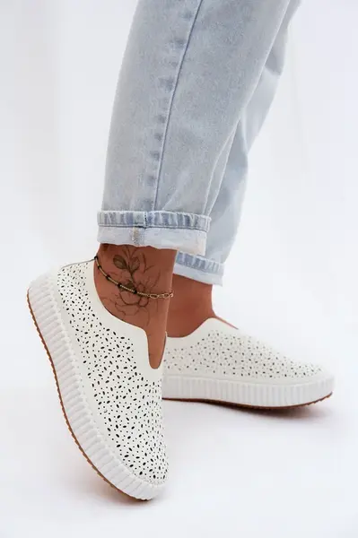 Boto bílé slip-on na platformě