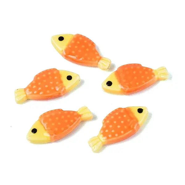 Hand Painted Fish Shaped Porcelain Beads