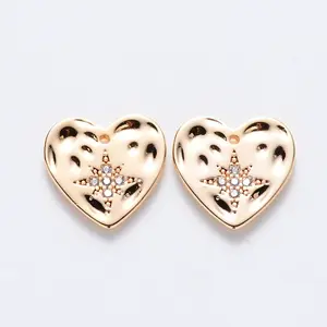 Brass Micro Pave Cubic Zirconia Charms