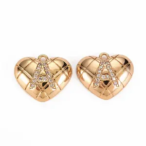 Brass Micro Pave Clear Cubic Zirconia Pendants