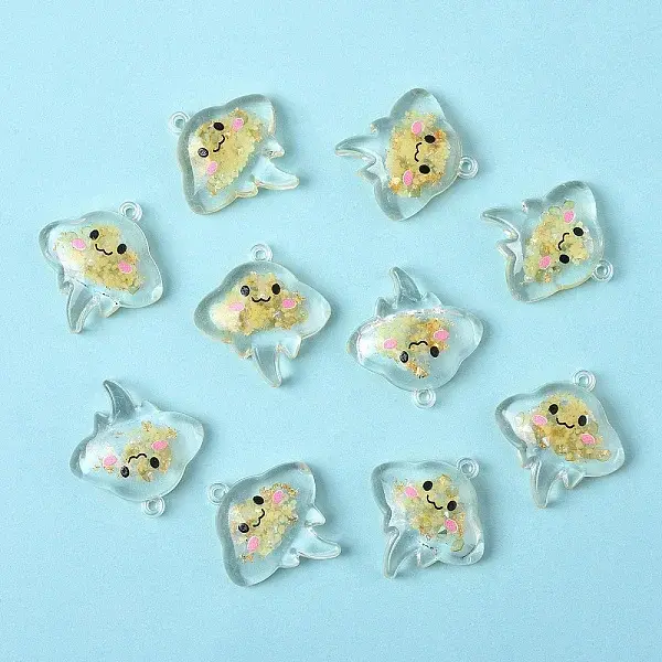 10Pcs Luminous Transparent Resin Pendants