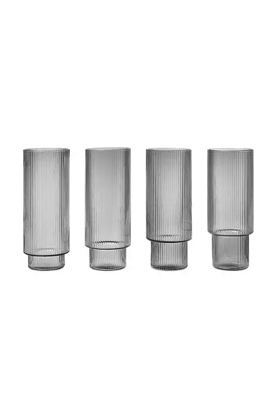 Sada sklenic na nápoje ferm LIVING Ripple 300 ml 4-pack