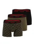 HUGO Boxerky  kaki / červená / čierna