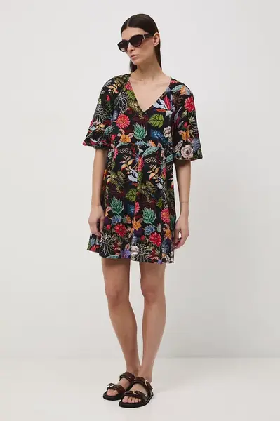 Medicine šaty oversize s viskózou