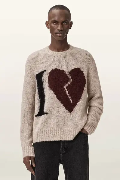 AllSaints svetr pánský vlněný LOVER KNIT