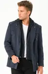 K7532 DEWBERRY MEN'S COAT-DIAGONAL NAVY BLUE