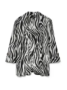 VERO MODA Blejzer 'VMJESMILO'  striebornosivá / čierna / strieborná