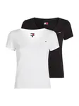 Tommy Jeans Tričko  čierna / biela