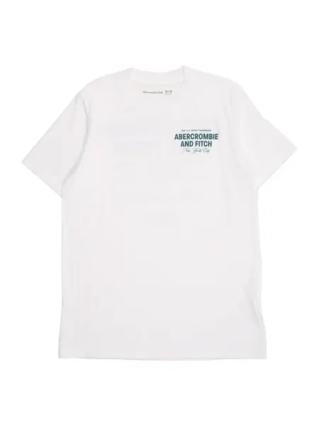 Abercrombie & Fitch Tričko 'CITY STACK'  smaragdová / biela