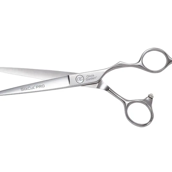 Kadeřnické nůžky Olivia Garden SilkCut® Pro Shear 6,5" - stříbrné (SI-PRO6.50) + dárek zdarma