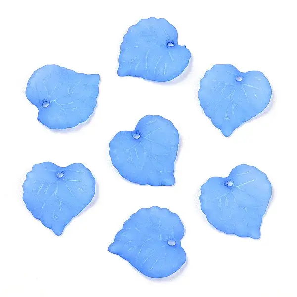 Transparent Frosted Acrylic Leaf Charms
