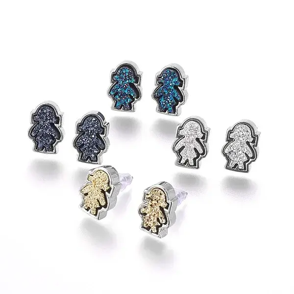 Brass Stud Earrings