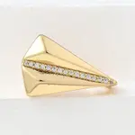 Brass Micro Pave Cubic Zirconia Cuff Open Rings