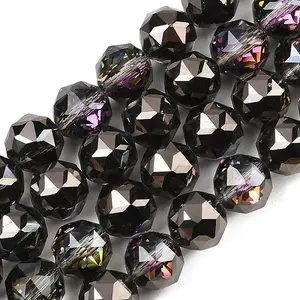 Transparent Electroplate Glass Beads Strands