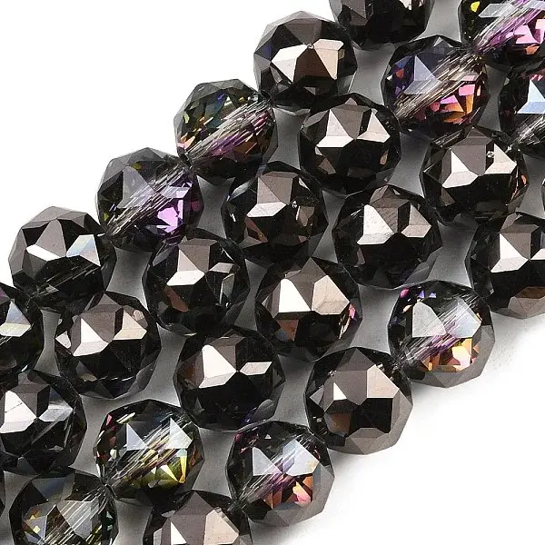 Transparent Electroplate Glass Beads Strands