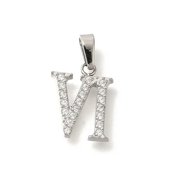 304 Stainless Steel Micro Pave Cubic Zirconia Pendants