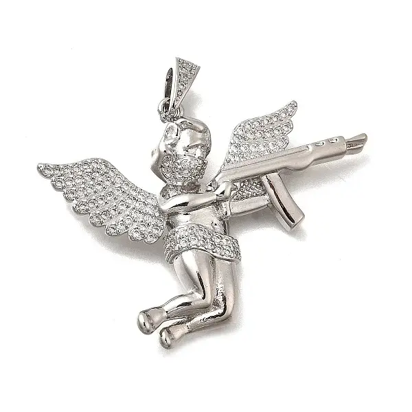 Brass Micro Pave Cubic Zirconia Pendants