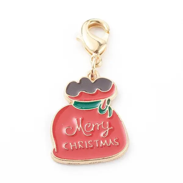 Christmas Themed Alloy Enamel Pendants
