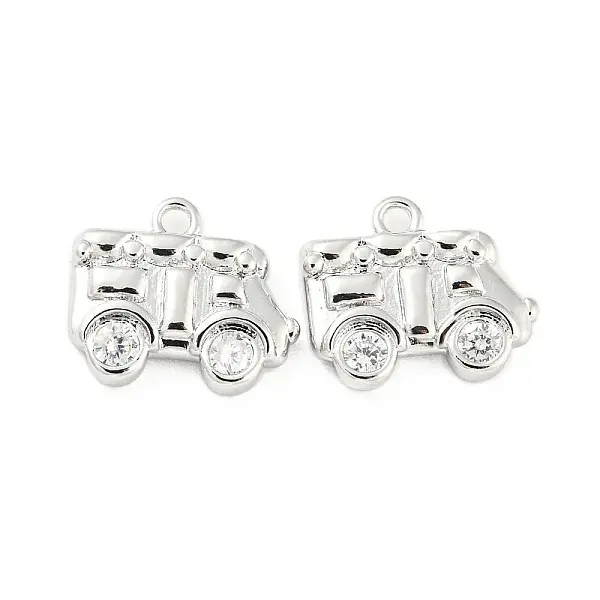 Brass Micro Pave Cubic Zirconia Pendants
