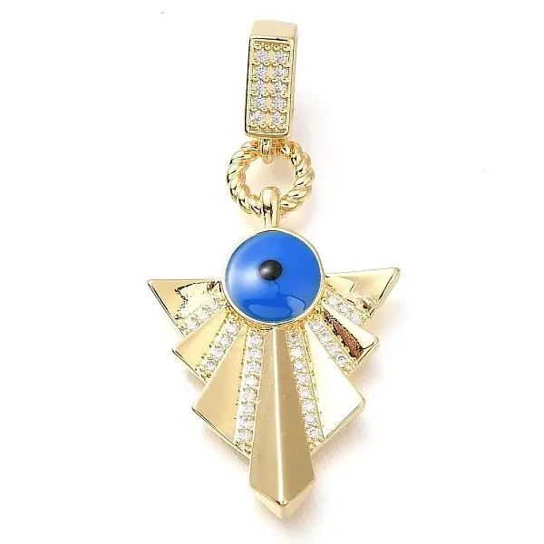 Brass Micro Pave Clear Cubic Zirconia Enamel Pendants