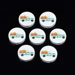 Autumn Theme Printed Natural Wood Beads