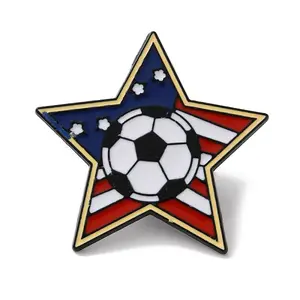 Football Theme Enamel Brooches