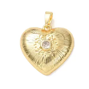 Valentine's Day Brass Micro Pave Cubic Zirconia Pendants