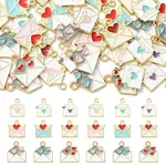 18Pcs 9 Colors Alloy Enamel Pendants