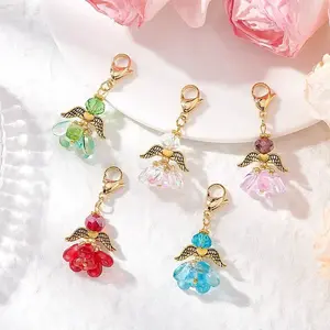 Alloy Glass Flowers Pendant Decorations