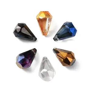 Electroplate Teardrop Glass Beads