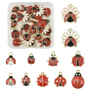 24Pcs Alloy Enamel Pendants