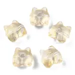 Transparent Spray Painted Glass Beads