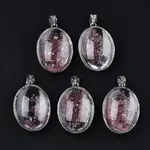 Transparent Glass Oval Pendants