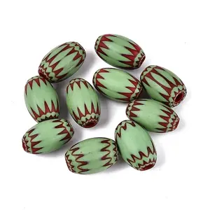 Handmade Millefiori Glass Barrel Beads