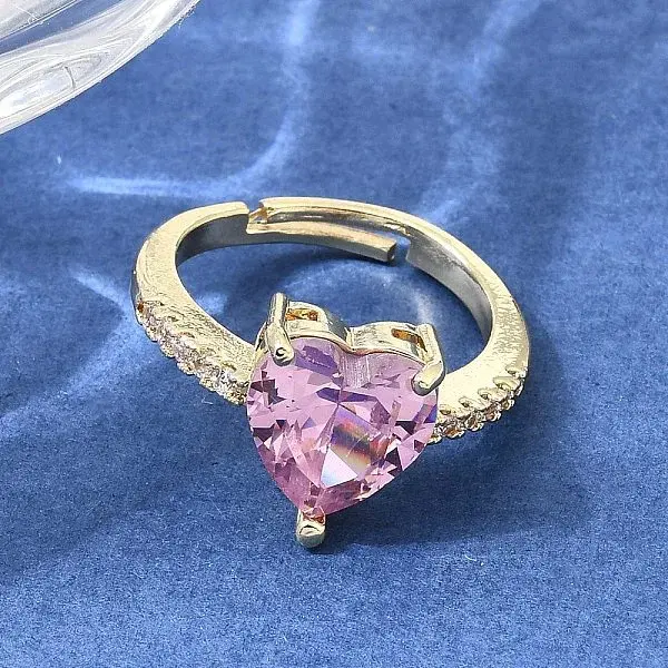 Brass Pave Cubic Zirconia Cuff Open Rings