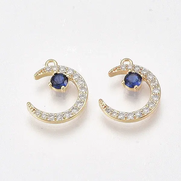 Brass Micro Pave Cubic Zirconia Charms