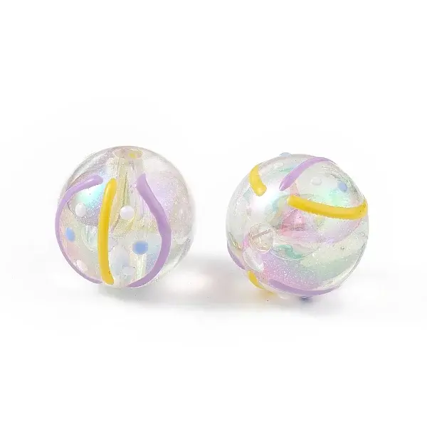 UV Plating Rainbow Iridescent Acrylic Enamel Beads