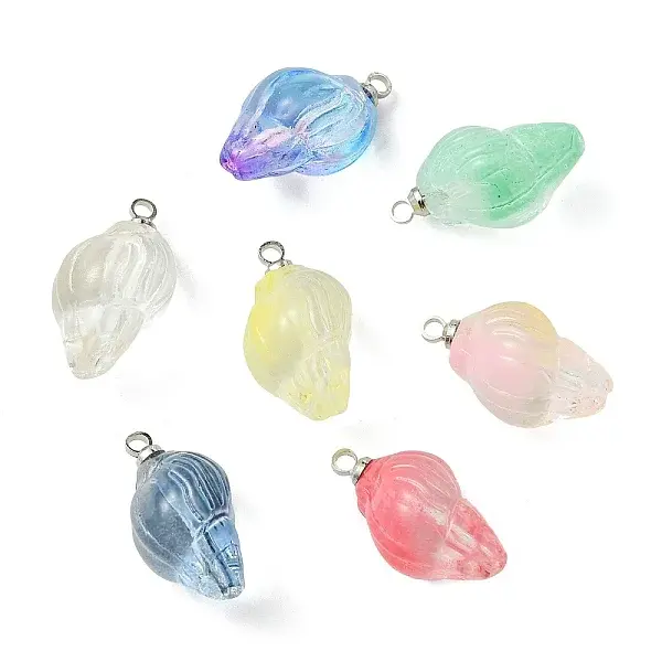 Gradient Color Spray Painted Glass Pendants