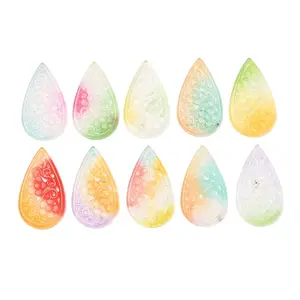 Dyed Natural Quartz Carved Pendants