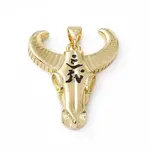 Brass Black Enamel Pendants
