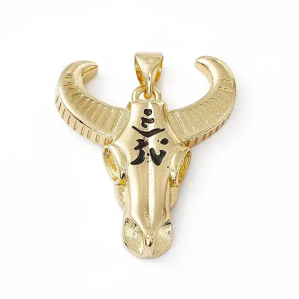 Brass Black Enamel Pendants