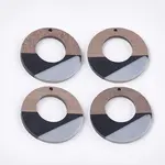 Tri-color Resin & Walnut Wood Pendants