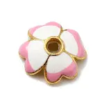4-Petal Alloy Enamel Bead Caps