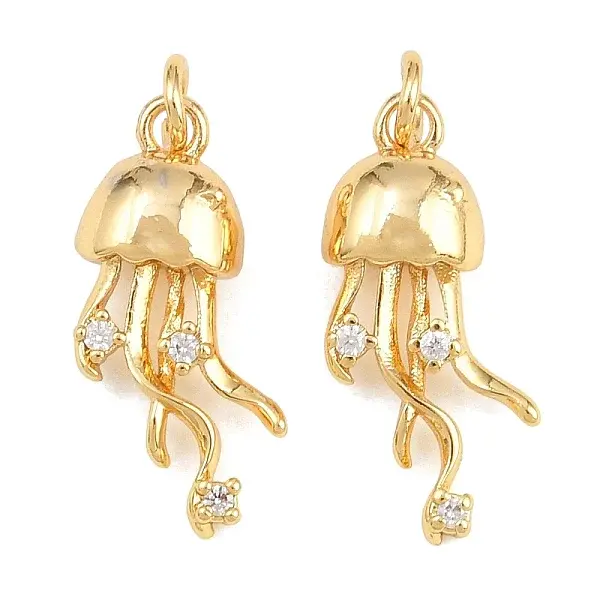 Brass Micro Pave Clear Cubic Zirconia Pendants