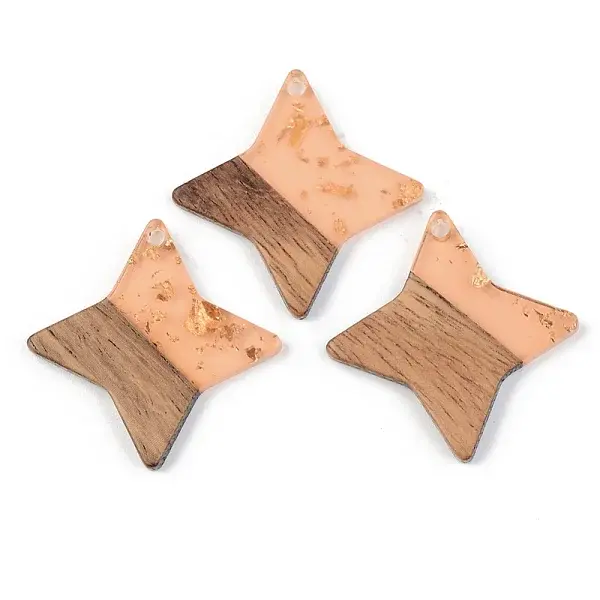 Transparent Resin & Walnut Wood Pendants