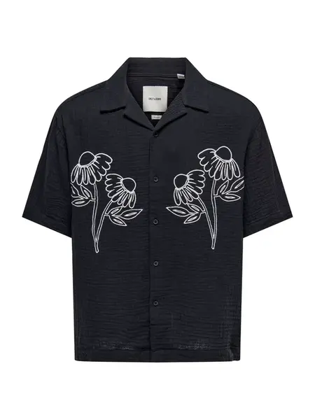 Only & Sons Košeľa 'ONSJACKSON'  čierna / biela