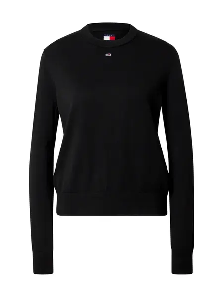 Tommy Jeans Sveter 'Flag Embroidery'  čierna