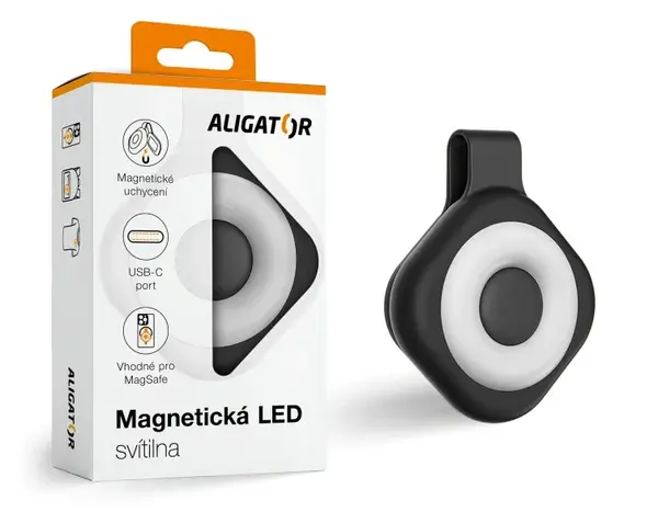 Svítilna LED, magnetická, černá