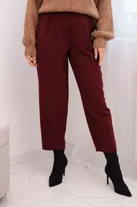 Dámské kalhoty s vysokým pasem a záhyby