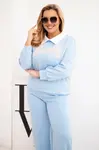 Dámská plus size souprava s límcem modrá